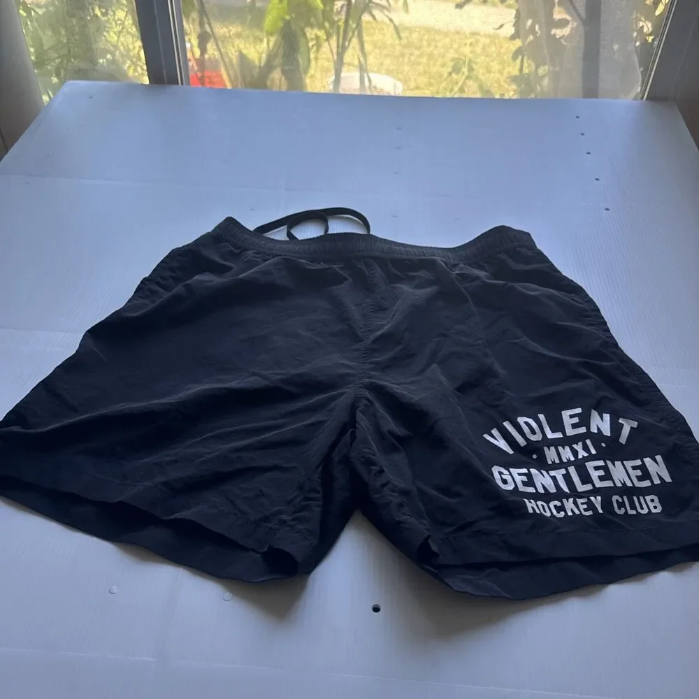 Violent Gentlemen Hockey Club Men’s Swim Trunks Size 34 Black Recycled Nylon